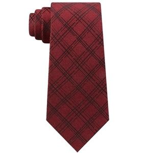 Van Heusen Patterned Tie - Burgundy Chrome Check